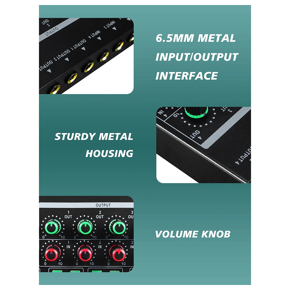 Headphone Amplifier - (MEOF] -LQ04 4-kanaals mixer 4-kanaals hoofdtelefoonversterker