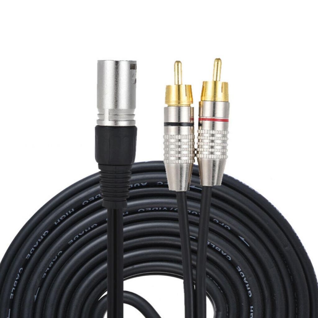 Rca Cable - XLR-audiosplitterkabel naar RCA, dubbele mannelijke RCA-connectoren,
