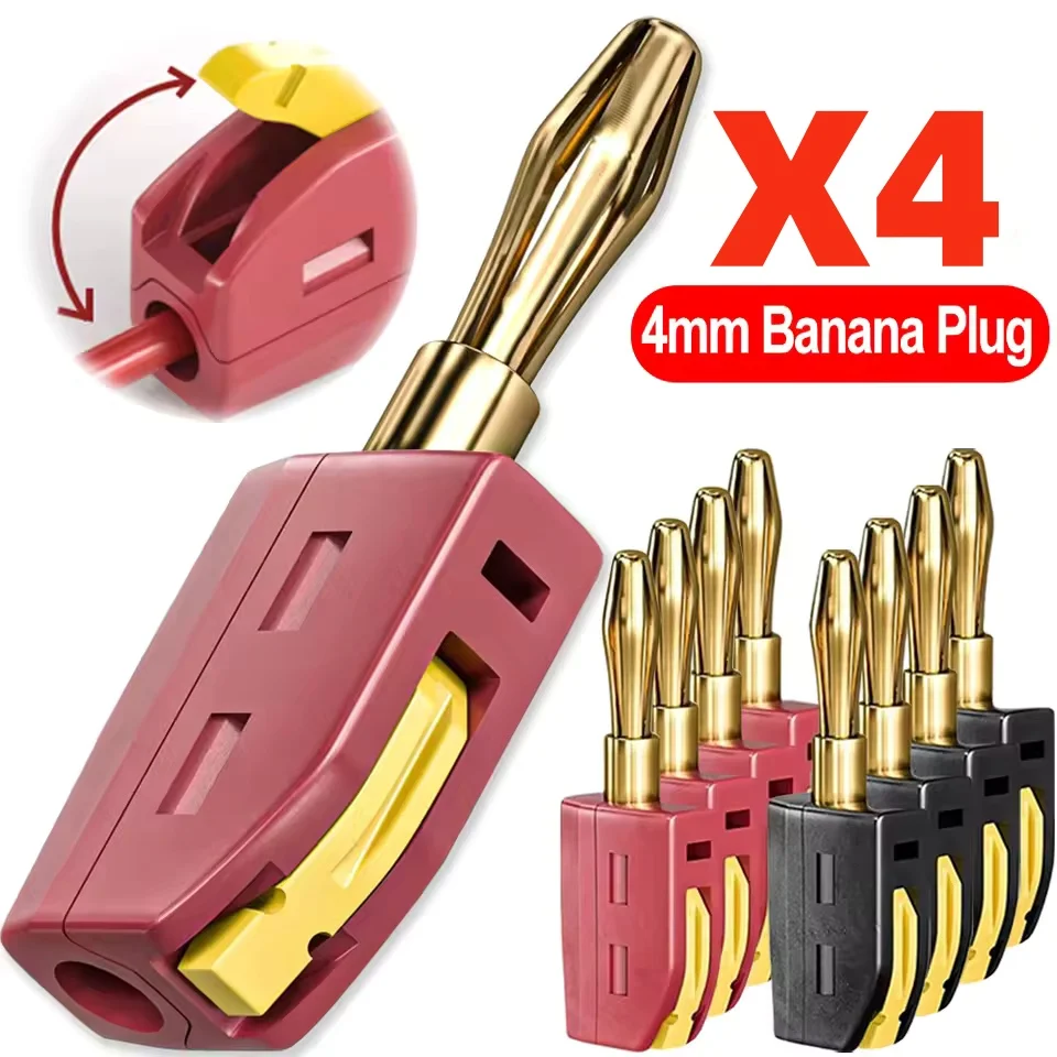 Banana Plug - Draagbare 32A 4mm banaanstekker zonder soldeer,