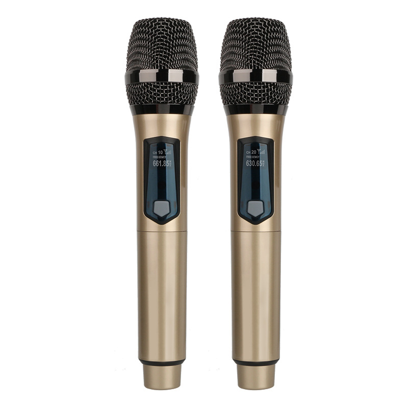 Ribbon Microphone - Draadloze microfoon 2 kanalen UHF dubbele