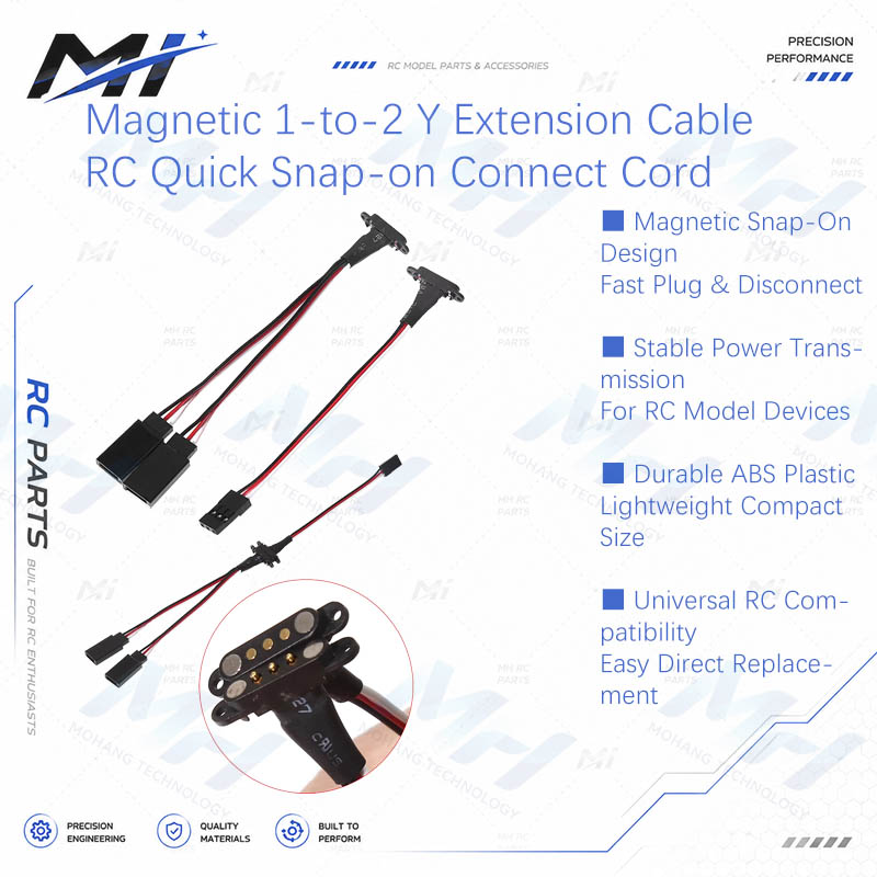 Rca Cable - Magnetische 1-op-2 Y-verlengkabel JR-stekker snelkoppeling voor