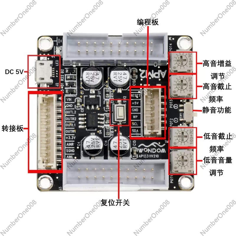 ADAU1701 2.1 DSP-audioprocesso - Volume Control Board recensie en prijs